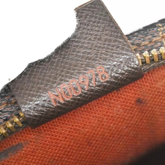 Auth LOUIS VUITTON Trousse Makeup Hand Bag Damier Ebene Leather Brown - Picture 6 of 16